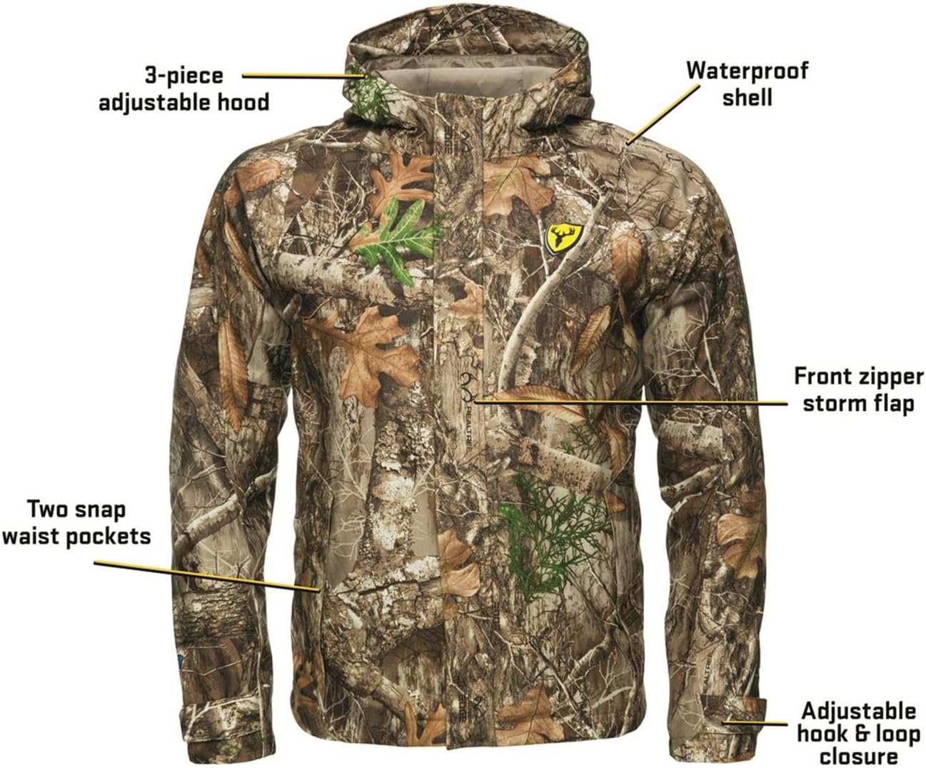 SCENTBLOCKER Drencher Men's Lightweight Breathable Waterproof Camo Rain Jacket - Image 5