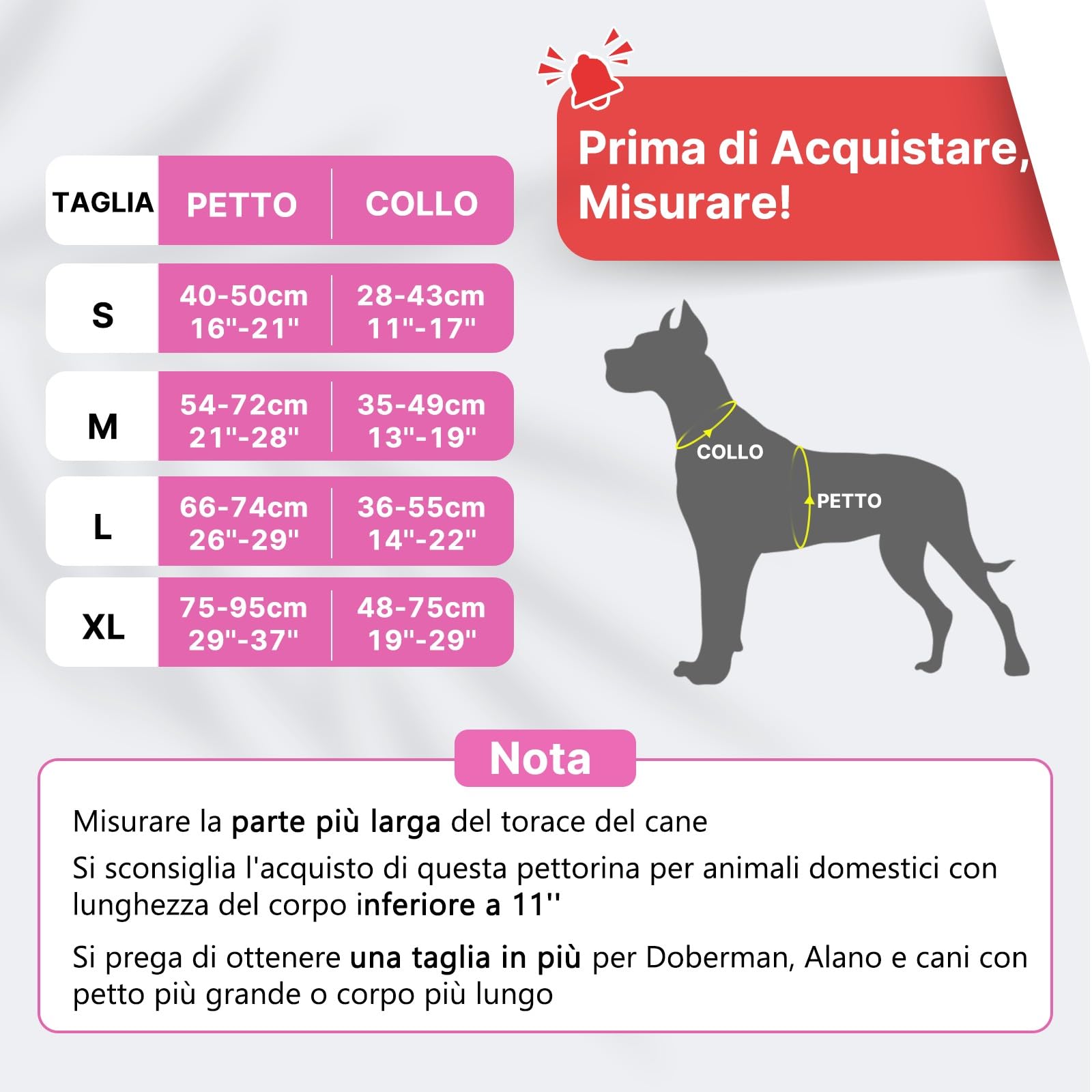 COMSLE Pettorina Cane Taglia Grande Media Piccola, Pettorina per Cani Anti Tiro Riflettente, Imbracatura Regolabile Cani con 2 Ganci in Metallo per Addestramento Corsa (Rosa Rosso, S)