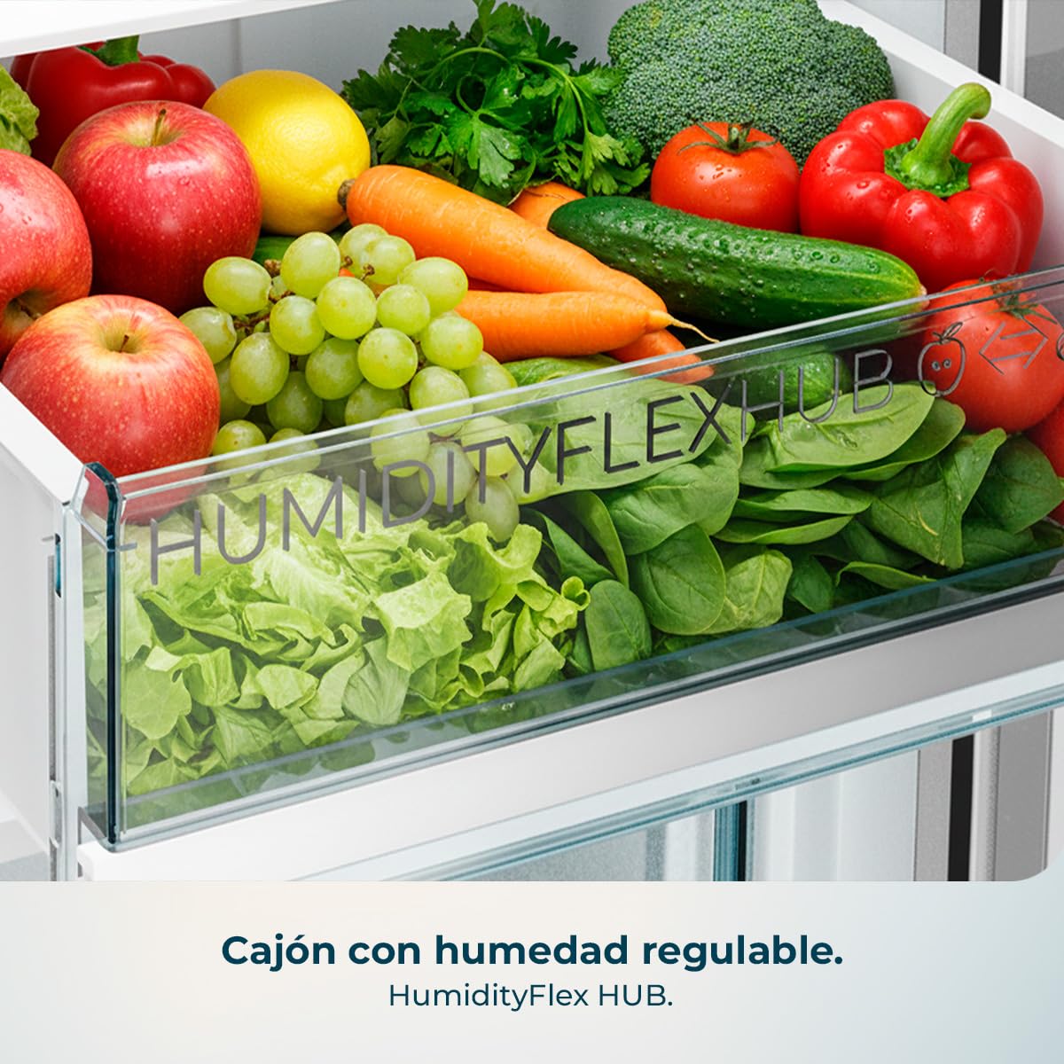 Cecotec Frigorífico Combi 322L Bolero CoolMarket Combi 322i Inox D. 185,5cm de Alto, 59,5cm de Ancho, Tecnología Multi Airflow, HumidityFlex HUB, LED Interior