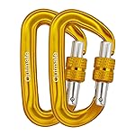 Outmate Hammock Carabiner Clip,12kN 7075 Aluminium Alloy Screwgate Carabiners,Heavy Duty Clips 2645lbs/1200kg,Perfect Gear for Hammocks Camping Hiking Keyring and Utility(Screw gate,2 Gold)
