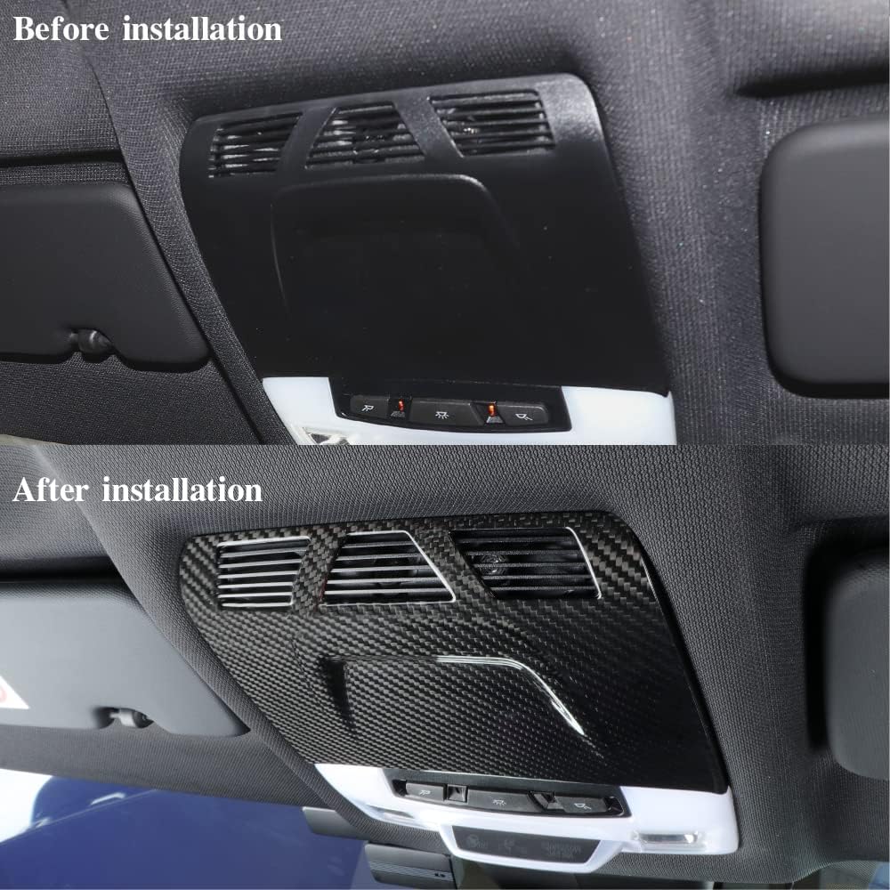 JSWAN Carbon Fiber Roof Reading Light Trim Cover for Supra A90 MK5 (2019 to 2026 up) Reading Light Panel Cover Sticker Car Interior Decoration Accessories (not fit for SOS Button)