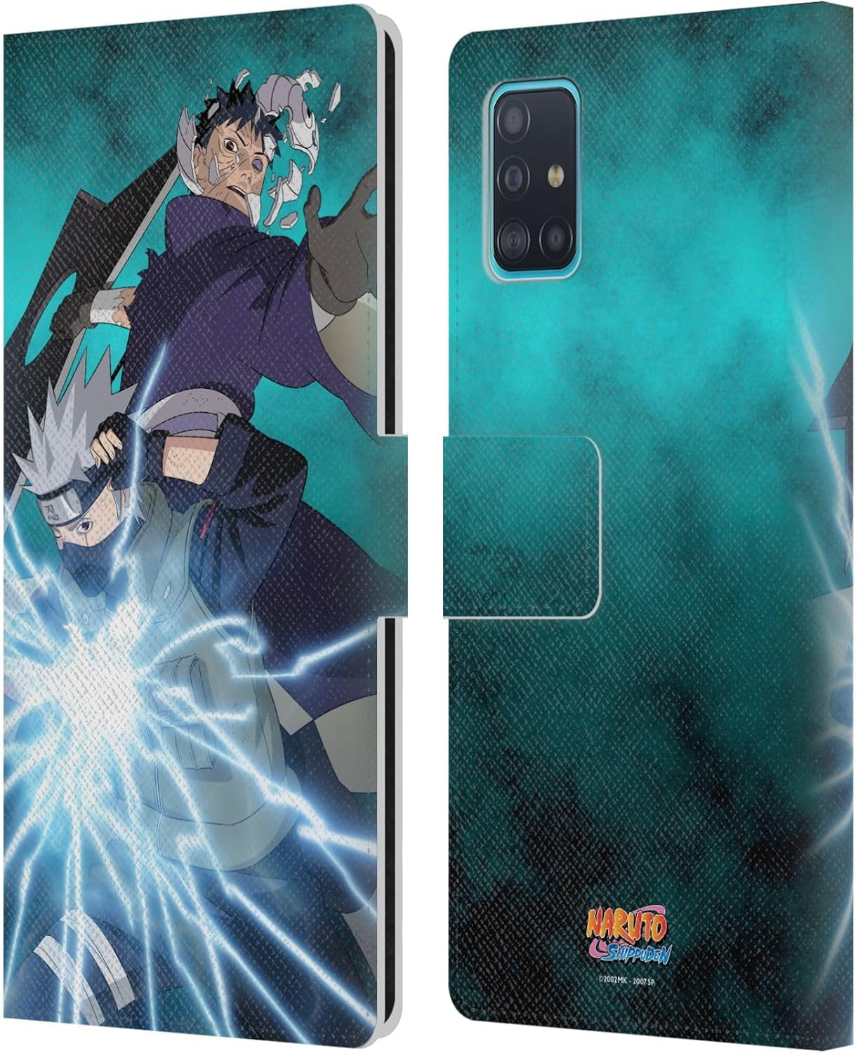 Head Case Designs Officially Licensed Naruto Shippuden Obito and Kakashi Key Art Leather Wallet Case Compatible with Samsung Galaxy A51 (2019)