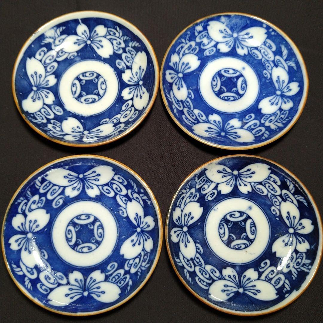 明治 大正 蝶絵柄 印判 手塩皿 豆皿レトロ