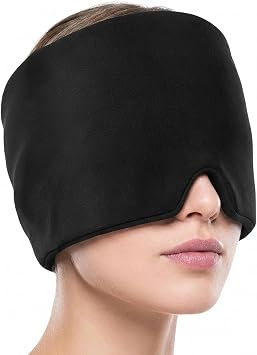 Migraine Relief Cap, All Around Gel Covered Reusable Headache Relief Cap, Ice Beanie for Stress,Hangover & Puffy Eyes,Black