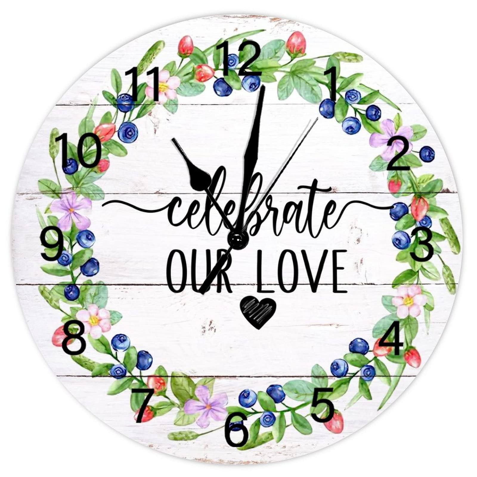 Horloge murale vintage rétro fleurie de 38 cm pour décorer votre salon et chambre avec charme