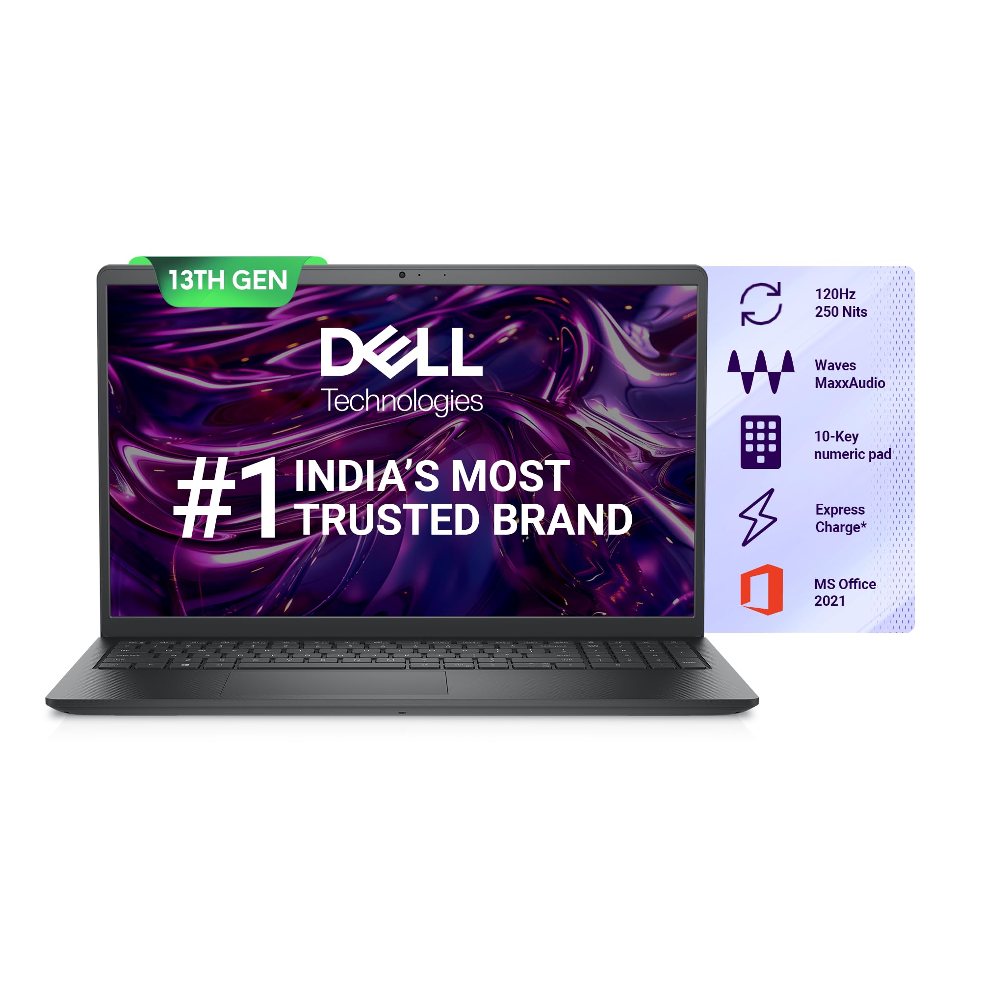 15 Thin & Light Laptop, 13th Gen Intel Core i3-1305U Processor, 8GB DDR4, 512GB SSD, 15.6" (39.62cm) FHD 120Hz 250 nits, Intel UHD Graphics, Windows 11 + MSO'21, 15 Months McAfee, Black, 1.66kg
