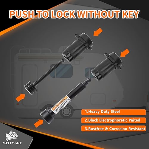 Miniatura 10 de METOWARE Juego de cerradura de enganche y acoplador con llave igual 58 pulgadas de diámetro de 3-12 pulgadas de largo para receptor de clase III IV