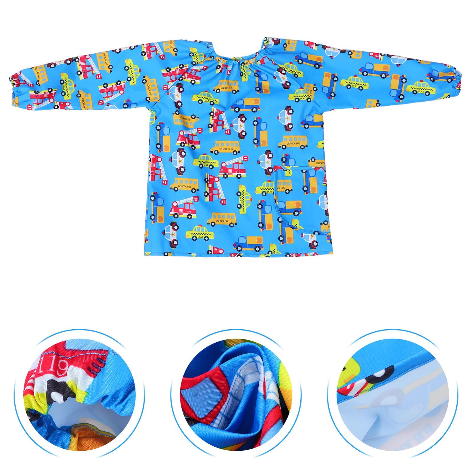 KESYOO Tablier de peinture pour blouse d'art bleu manches longues taille S Polyester résistant aux taches Vêtements de protection réutilisable pour dessin et travaux manuels