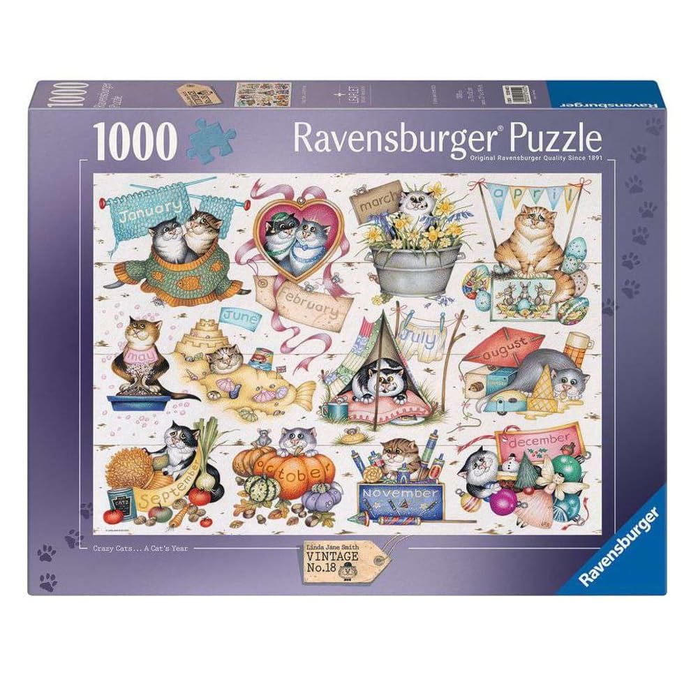 Amazon.com : Ravensburger Crazy Cats A Cat's Year - Animal Puzzle