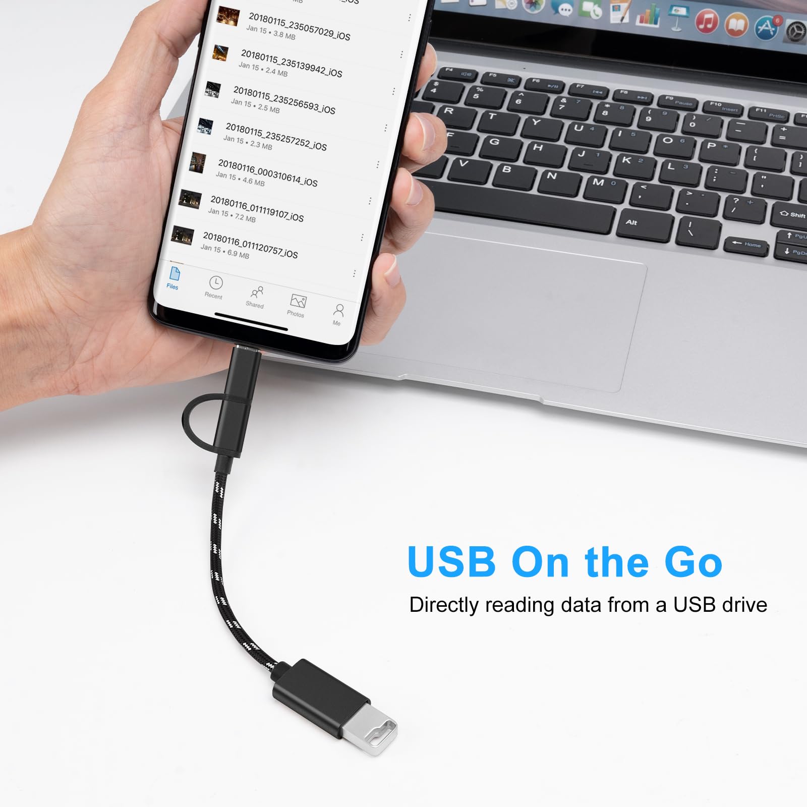 Adapter USB C/Micro USB do USB, konwerter Micro USB/USB-C na USB 3.0, kabel adaptera OTG kompatybilny z MacBookiem, telefonami z systemem Android i Plus, czarny