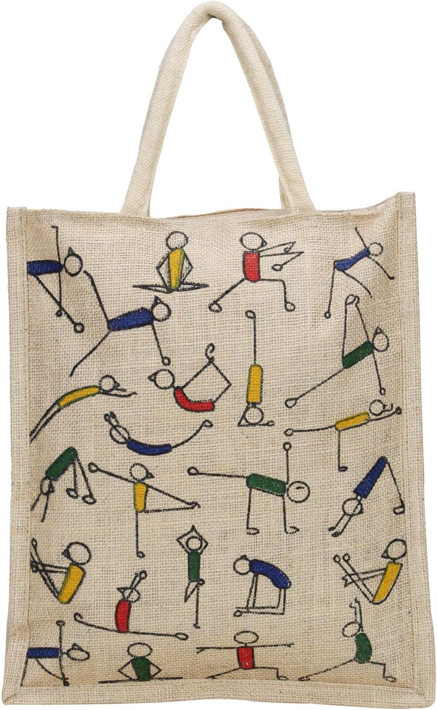 Aadhunik Libaas Beige Jute Lunch Bag with Zipper