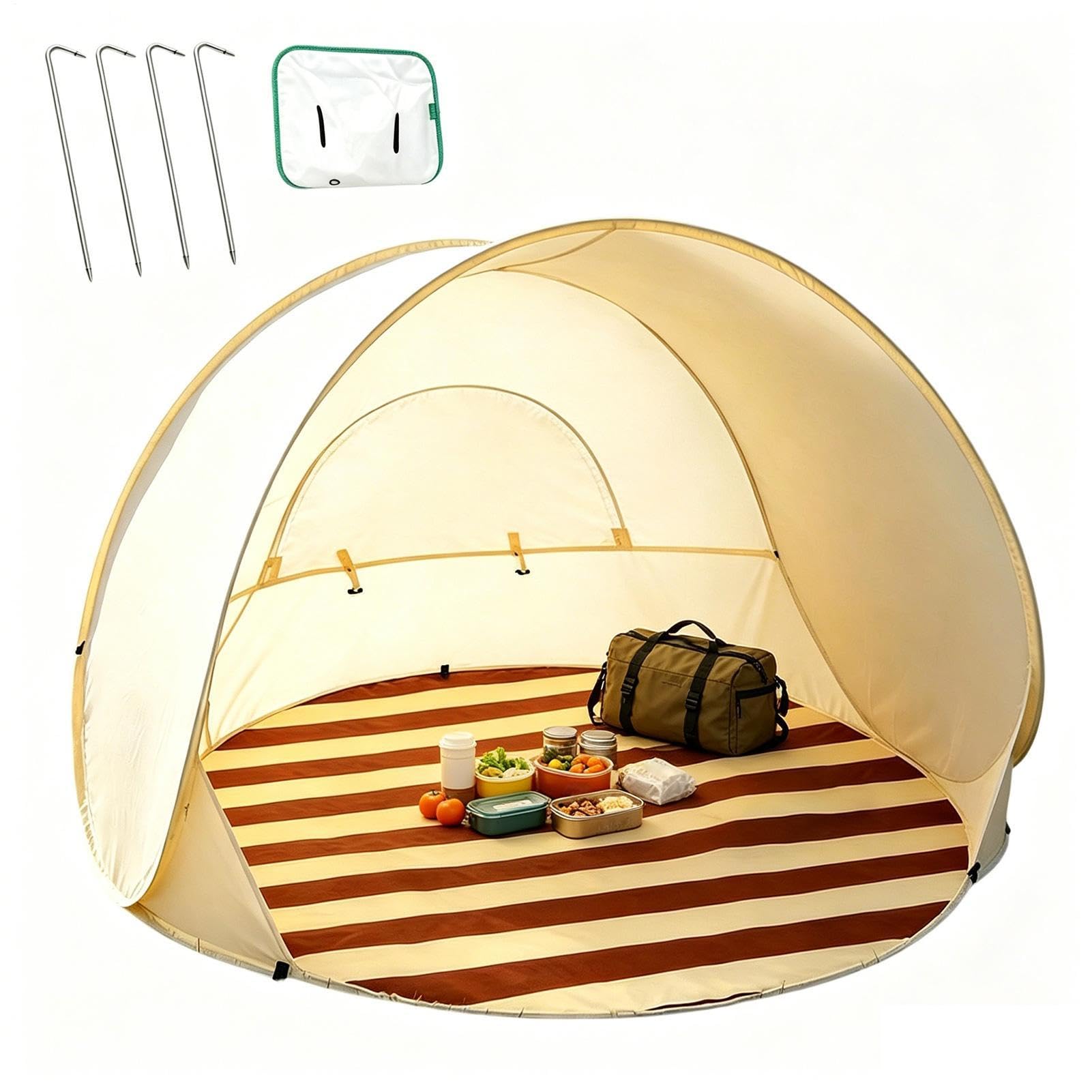 Sun Shade Tent - UV Protective | Automatic Beach Shelter with Net
