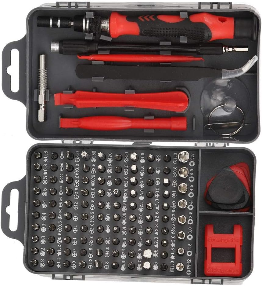 Garosa Precision Screwdriver Set 115 in 1 Repair Tool Kit Computer Smart Phone Watch Repairing Removal Hand Tool Kit with Portable Bag (Red)