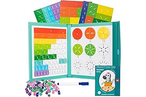 Magnetic Fraction Puzzle Book for Kids Math - Educational Puzzle with Score...