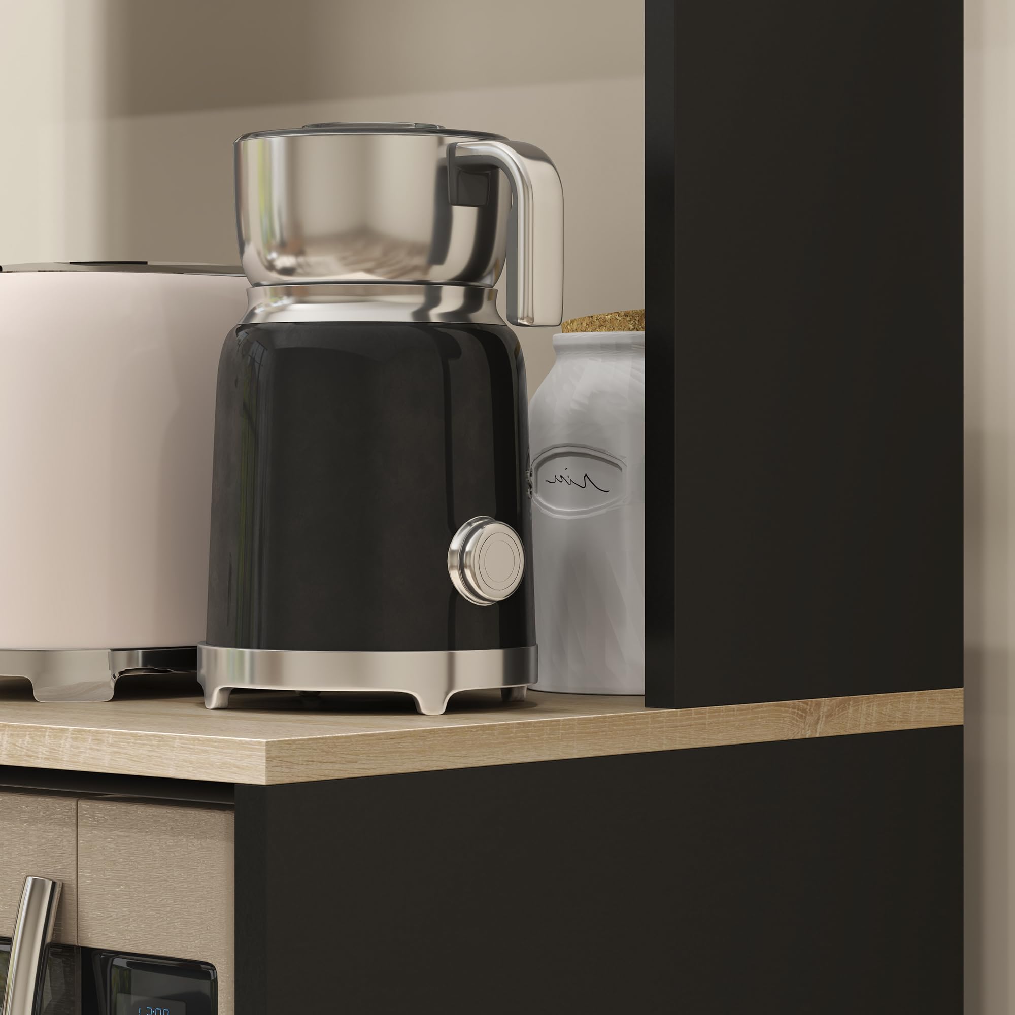 HOMCOM Meuble Micro Onde Buffet Cuisine 60 x 40 x 131 cm Chêne Noir | avec Placard, Tiroir, Étagère Supérieur, Meuble Micro Ondes Cuisine Rangement, pour Salle à Manger, Salon