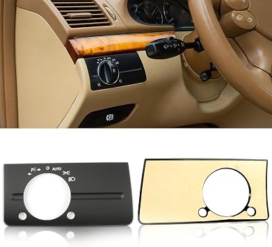 Jaronx Compatible with Mercedes Benz Headlight Switch Cover Stick-on E Class W211 2003 2004 2005 2006 2007 2008, Headlight Switch Control Panel Cover Trim for Mercedes Benz W211 2115450704 A Model