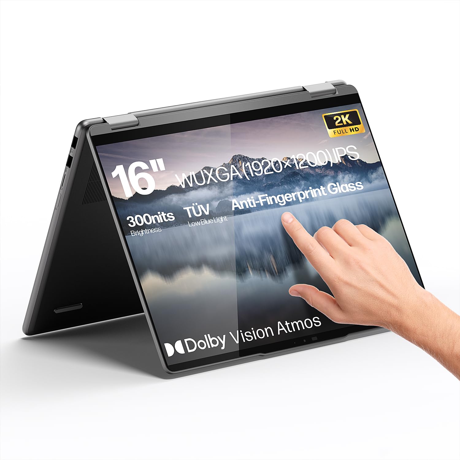Lenovo Yoga 7 7i 2-in-1 Laptop 16" FHD+ Touchscreen, AMD Ryzen 7 8840HS, 16GB RAM, 512GB SSD, Stylus Pen Incluso, AI PC, Tastiera retroilluminata, Lettore di impronte digitali, Webcam IR FHD, Wi-Fi 6E