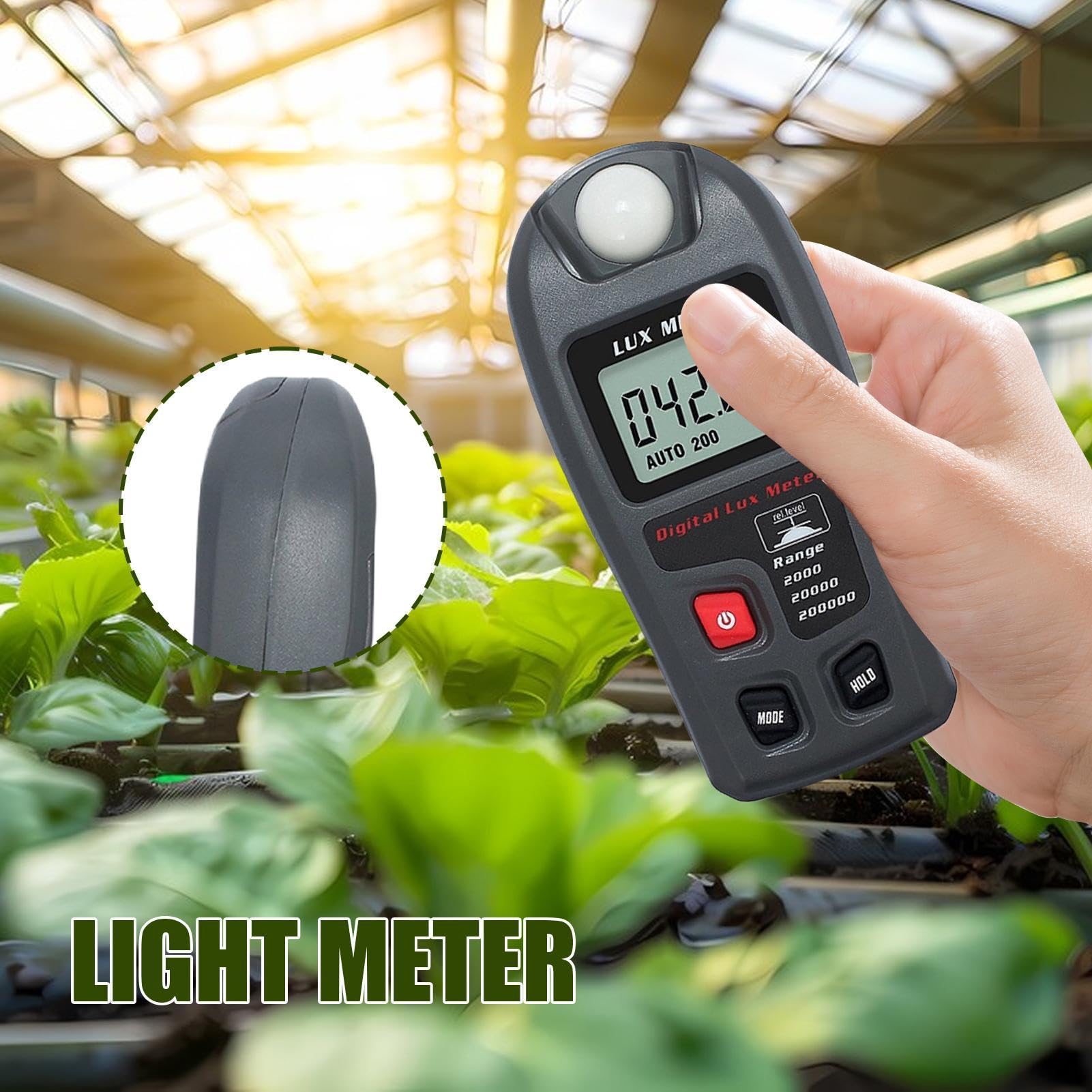 Belichtungsmesser für Kamera, digitaler Belichtungsmesser mit LCD-Bildschirm, tragbares Messgerät für Fotografie und Pflanzen, Messwerkzeug 'Beleuchtung und Helligkeit für Lichtintensität