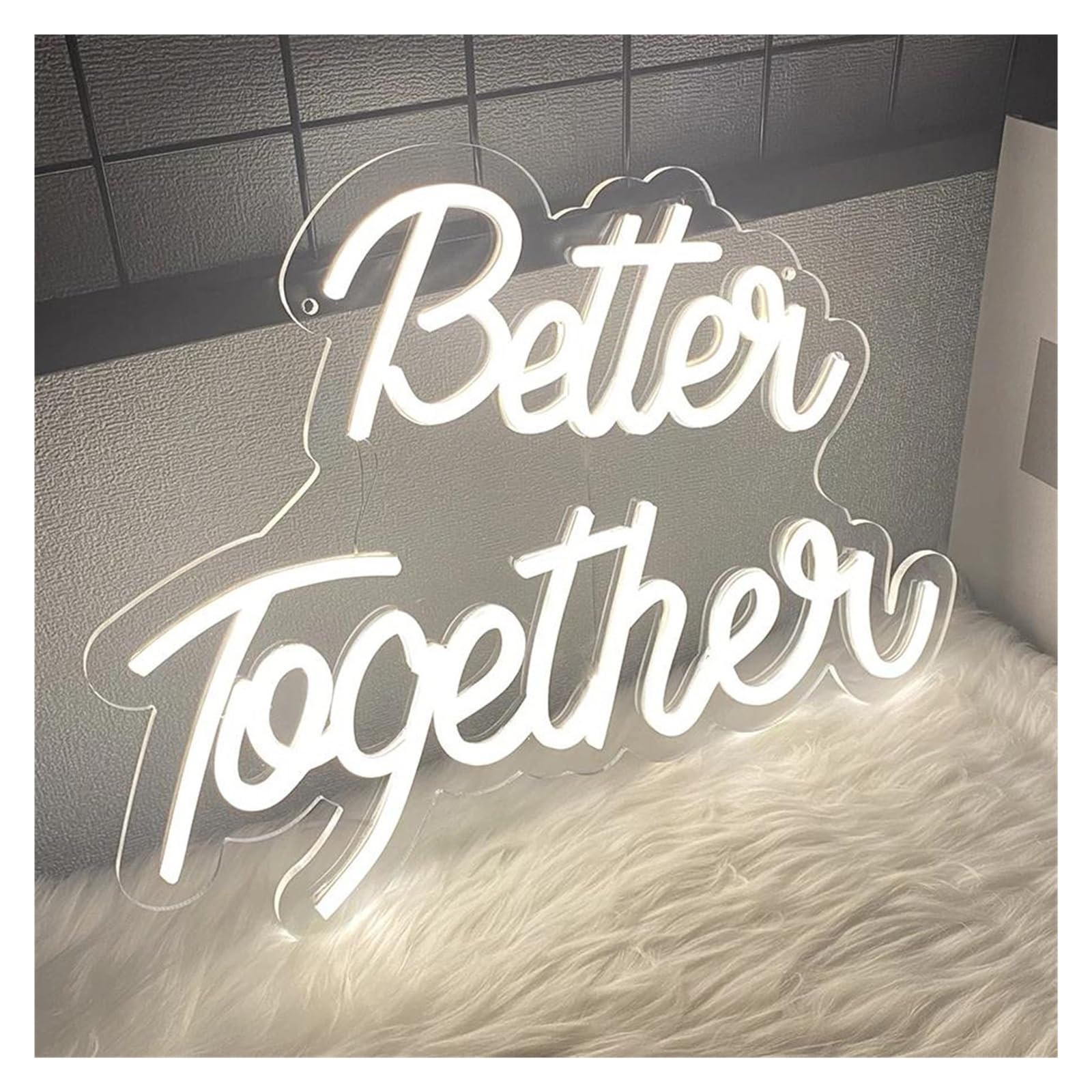 SHOUXI Sign Lamp Better Together Neon Sign, Warm White Light USB Powered for Wall Decor Bar Bedroom Wedding Engagement Party 41.15cmх31.5cm