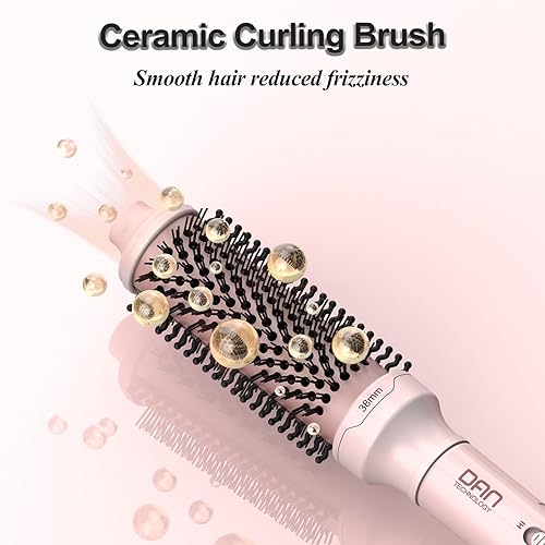 Miniatura 4 de Cepillo térmico, cepillos redondos calentados de 1.5 pulgadas, cepillo térmico que no sopla, cepillo de doble voltaje, cepillo térmico de estilo