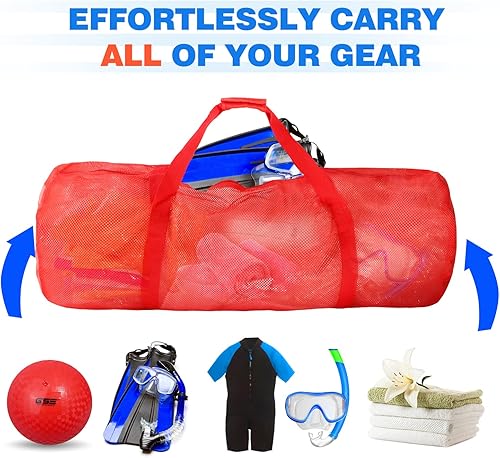 Miniatura 22 de Bolsa deportiva de malla grande de alta resistencia, color negro, bolsa seca, equipo de buceo, bolsa de buceo con cremallera. Ideal