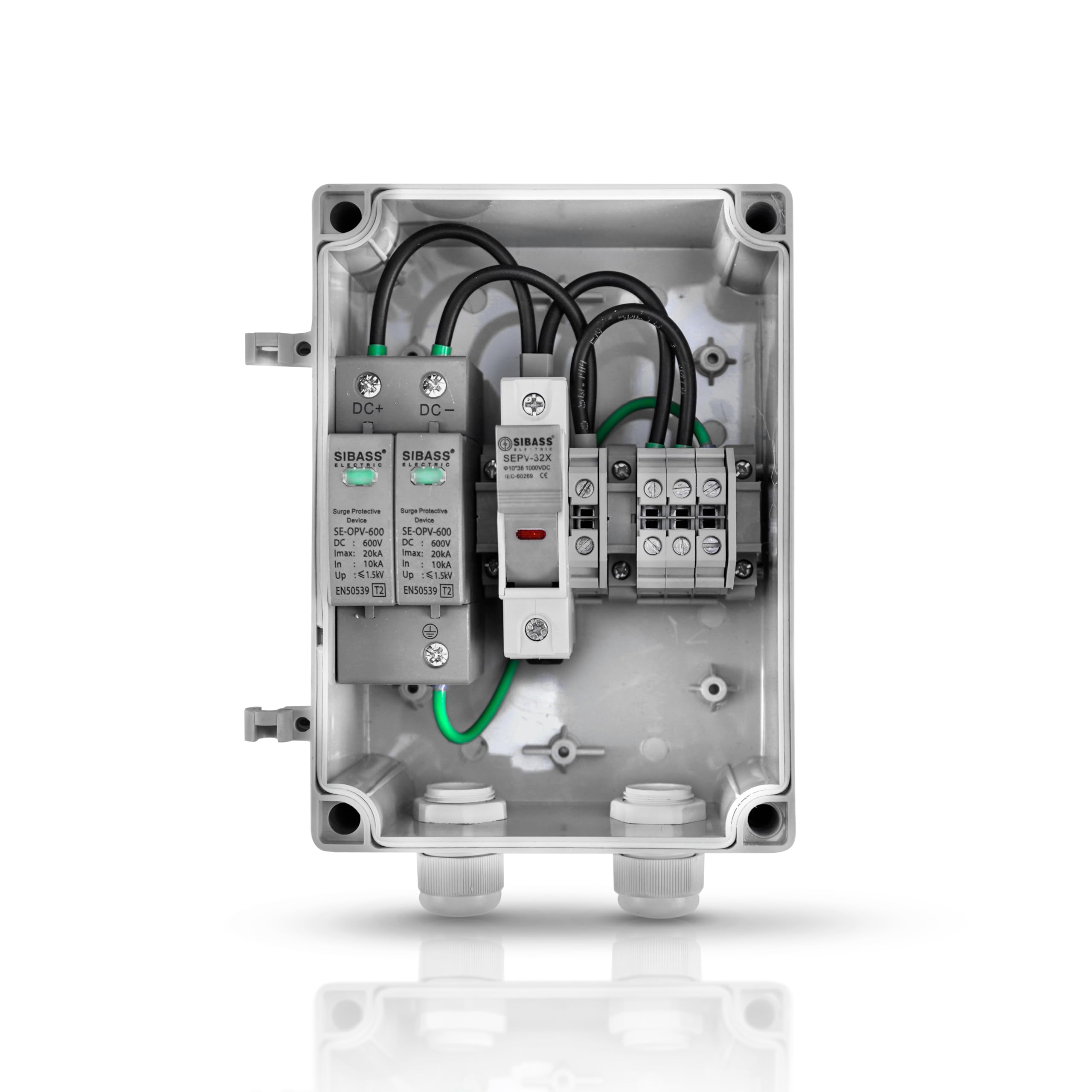 Sunday Green Solar DCDB 1 in 1 Out Junction Box | 600V DC Single String Combiner with SPD, Fuse/MCB & Isolator | IP65 Weatherproof PV Protection Box for Home Solar Systems-image-43
