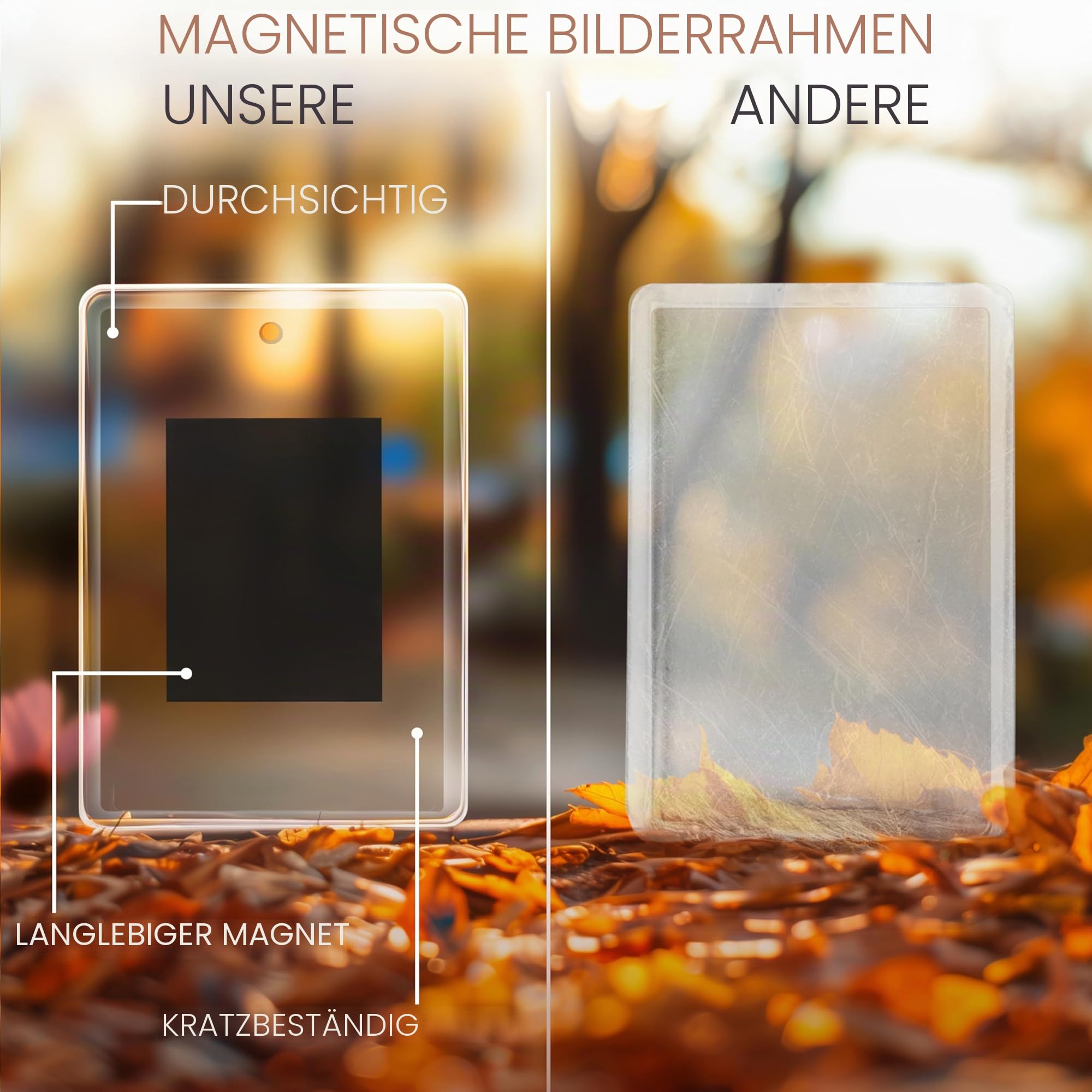 Kurtzy 50er Pack Mini Polaroid Bilderrahmen magnetisch - 50x Fotomagnete klein - Magnet Bilderrahmen Für Fotos 7 x 4,5 cm - Kühlschrankmagnete für Kleine Fotos - Fotogeschenke