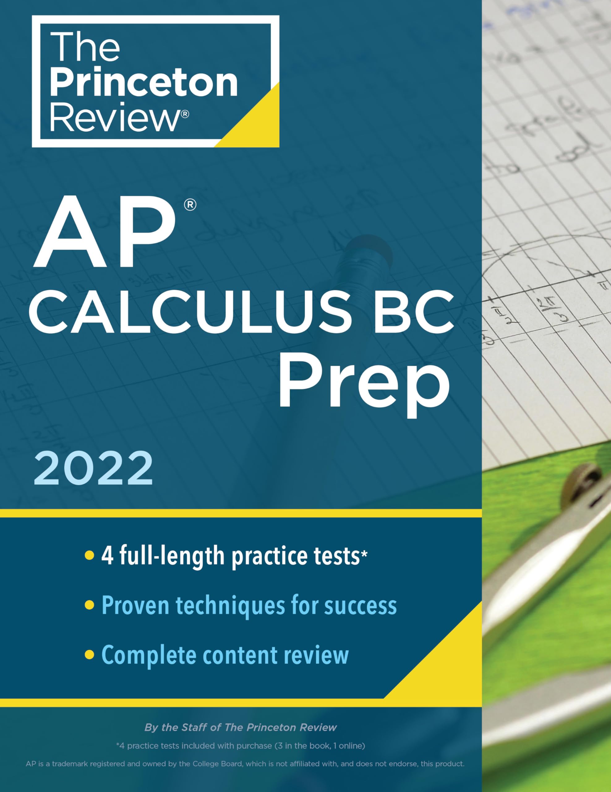 Princeton Review AP Calculus BC Prep, 2022: 4 Practice Tests + Complete Content Review + Strategies & Techniques
