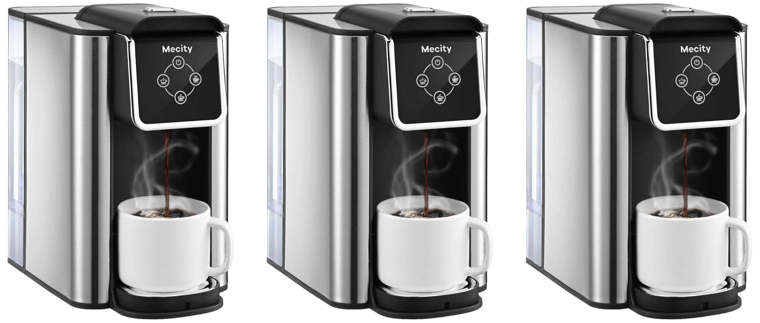 Mecity Coffee Maker 3 in 1 Single Serve Coffee Machine,Compatible with K cup Capsules,Instant-Coffee Pot,Tea maker,6,8,10 Oz Cup,Removable 50 Oz Water Reservoir,120V 1150W,(Pack of 3)
