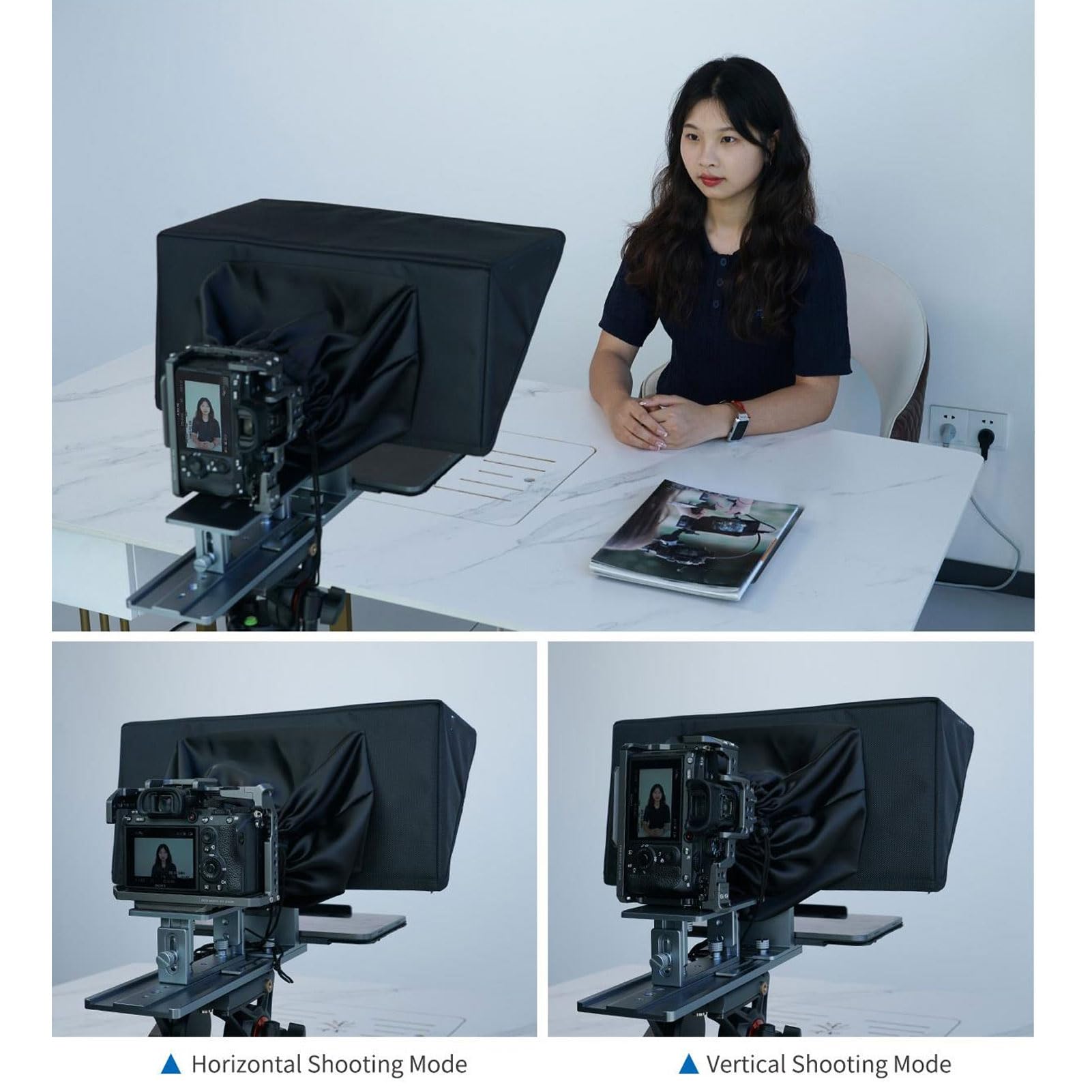 Gobbo, Gobbo Sollevabile Portatile in Lega di Alluminio HD da 16 Pollici, Supporto APP e Controllo BT, Compatibile con Tablet, Smartphone, Fotocamera, per Vlogger Didattico Online