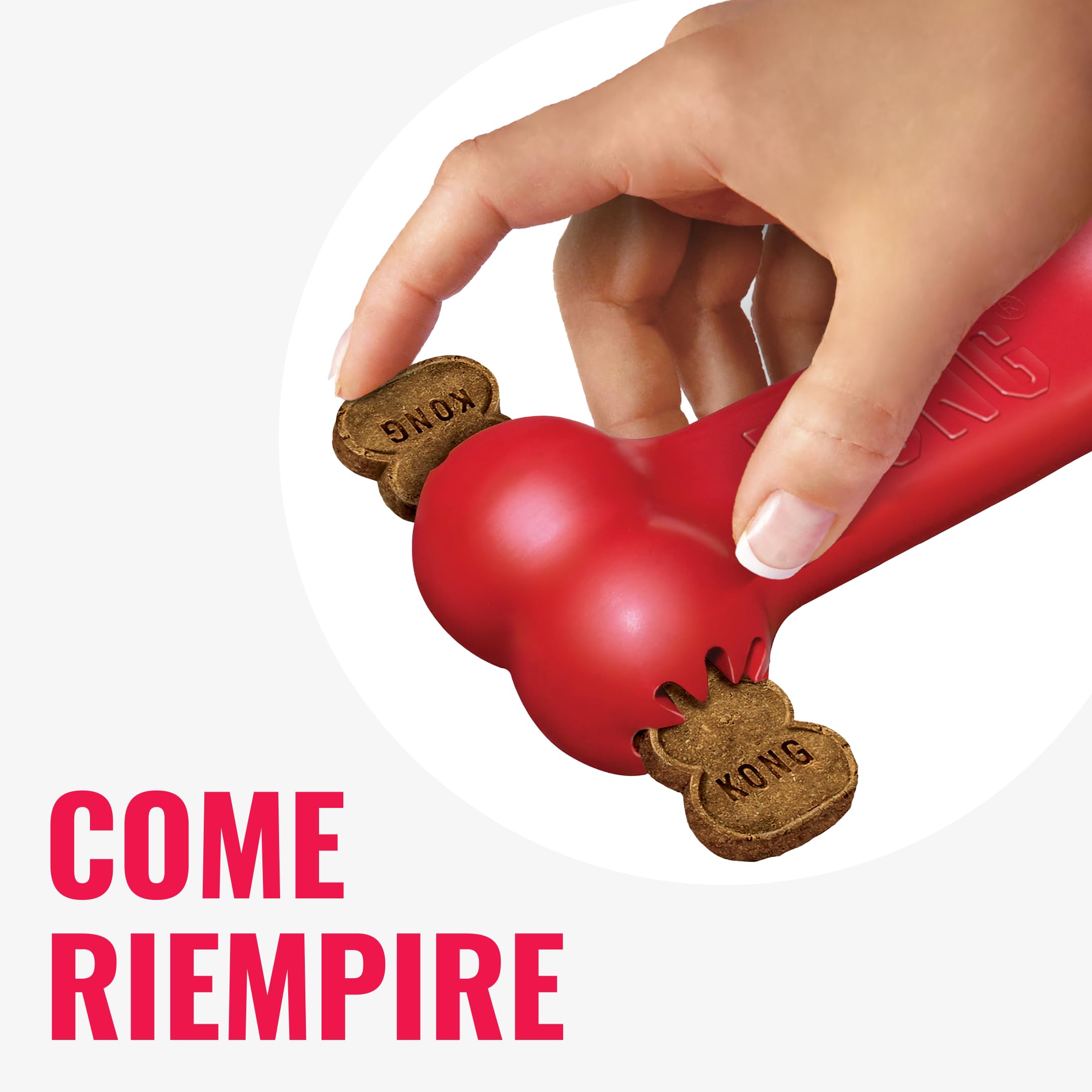KONG Goodie Bone - Osso Classico In Gomma Naturale - Dispensatore Di Biscotti per Cani - Rosso - Per Cani Piccoli