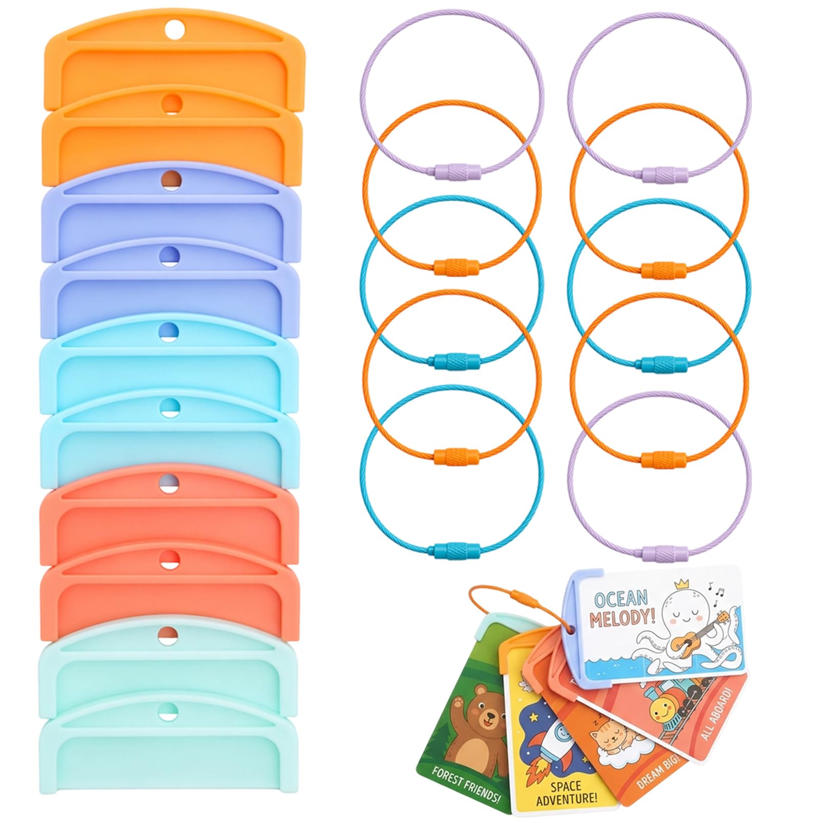 Yoto Card Holder, 10-Piece Portable Card Storage with Rings