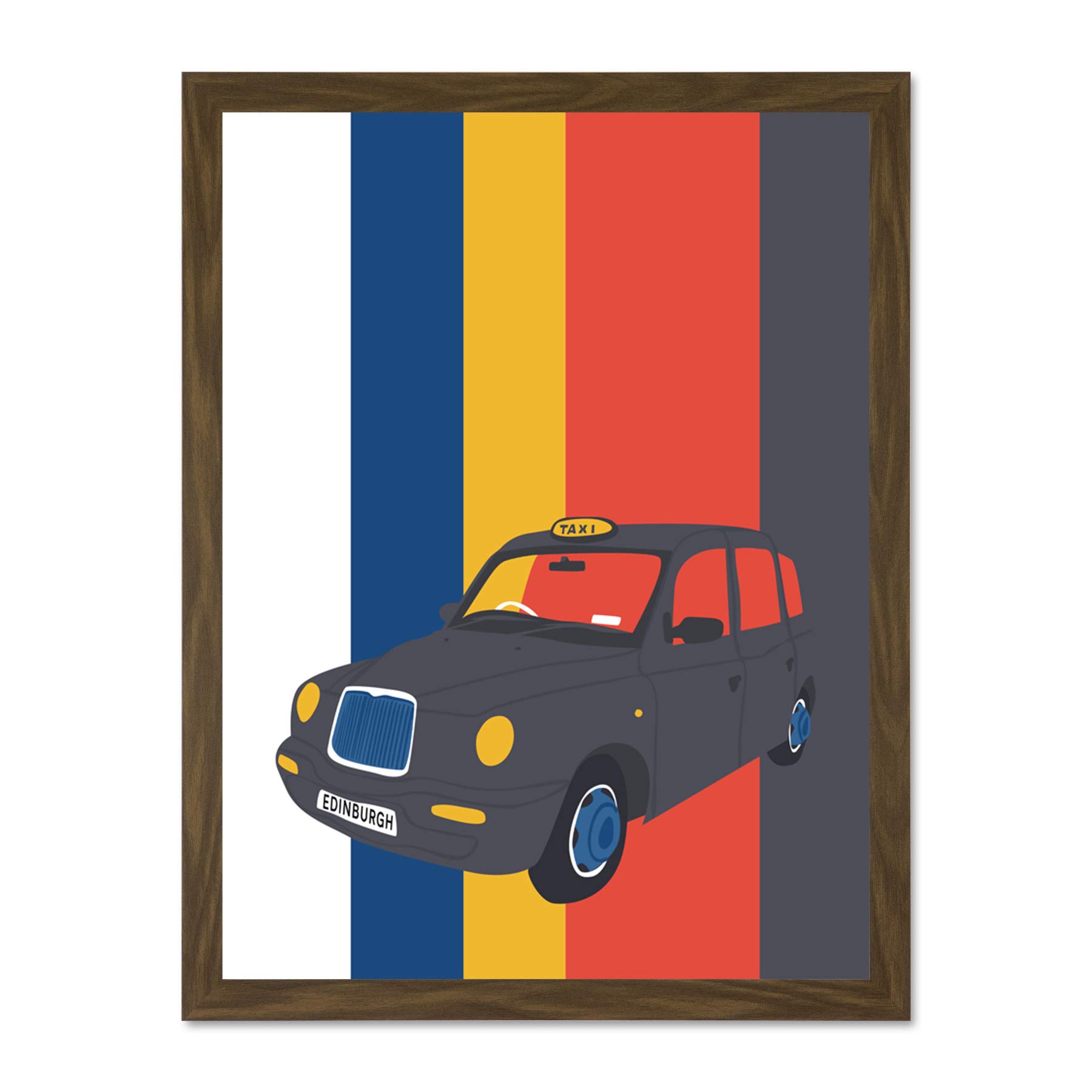 Wee Blue Coo Edinburgh Transport Taxi 18x24 Large Framed Art Print Poster Wall Decor 18x24 inch