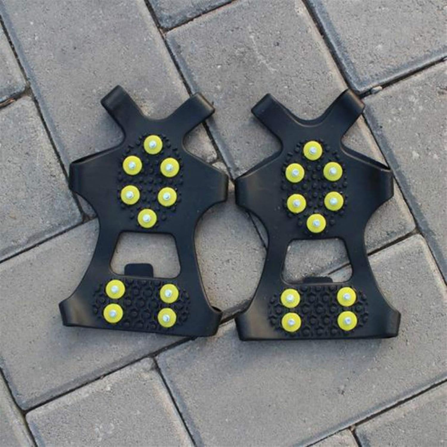 Ice Snow Grips 1 Pair S M L XL 10 Studs Anti-Skid Snow Ice Climbing Shoe Spikes Grips Crampons Cleats Overshoes Crampons Spike Shoes Ice Grips for Shoes