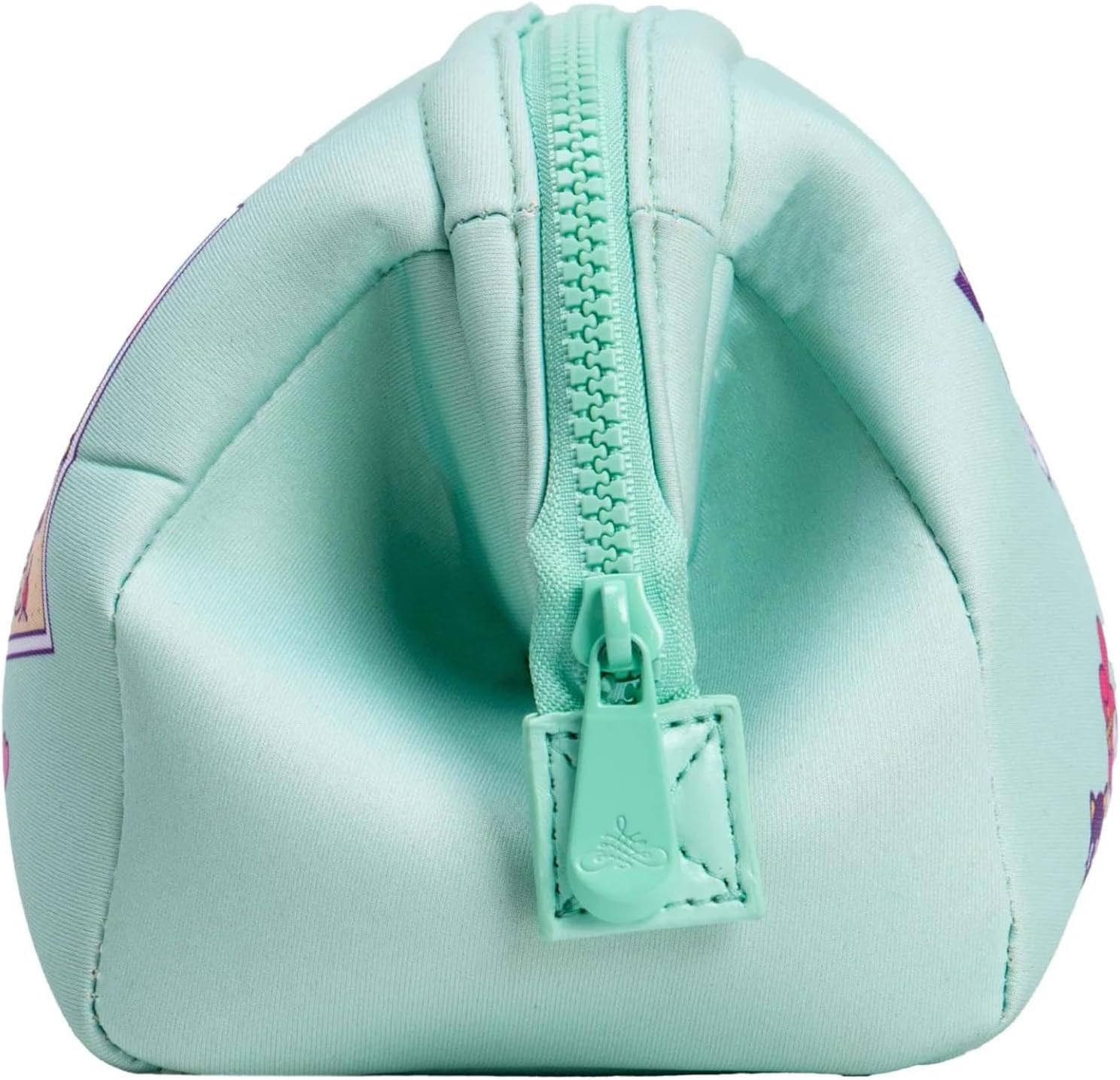 Impressions Vanity Hello Kitty and Friends Vacay Cosmetic Pouch for Women, Vacation Print Artwork Travel Makeup Bag Organizer with 2 Inner Pocket, Metal Zipper Faux Leather Handheld Purse (MInt) - Image 3