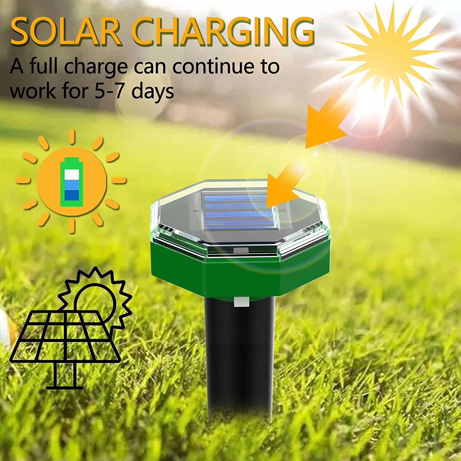 4X Ahuyentador de Topos ultrasonico,Solar Repelente de Ratones contra Topos, campañoles, Ratones, Hormigas y Serpientes,pto para Jardines, Campos, Cultivos