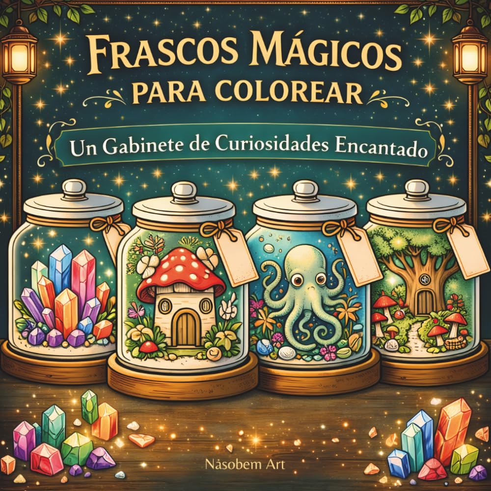 Frascos Mágicos para Colorear: Libro de colorear fantástico con más de 40 mundos mágicos, criaturas encantadas, cristales, bosques misteriosos y un gabinete de curiosidades