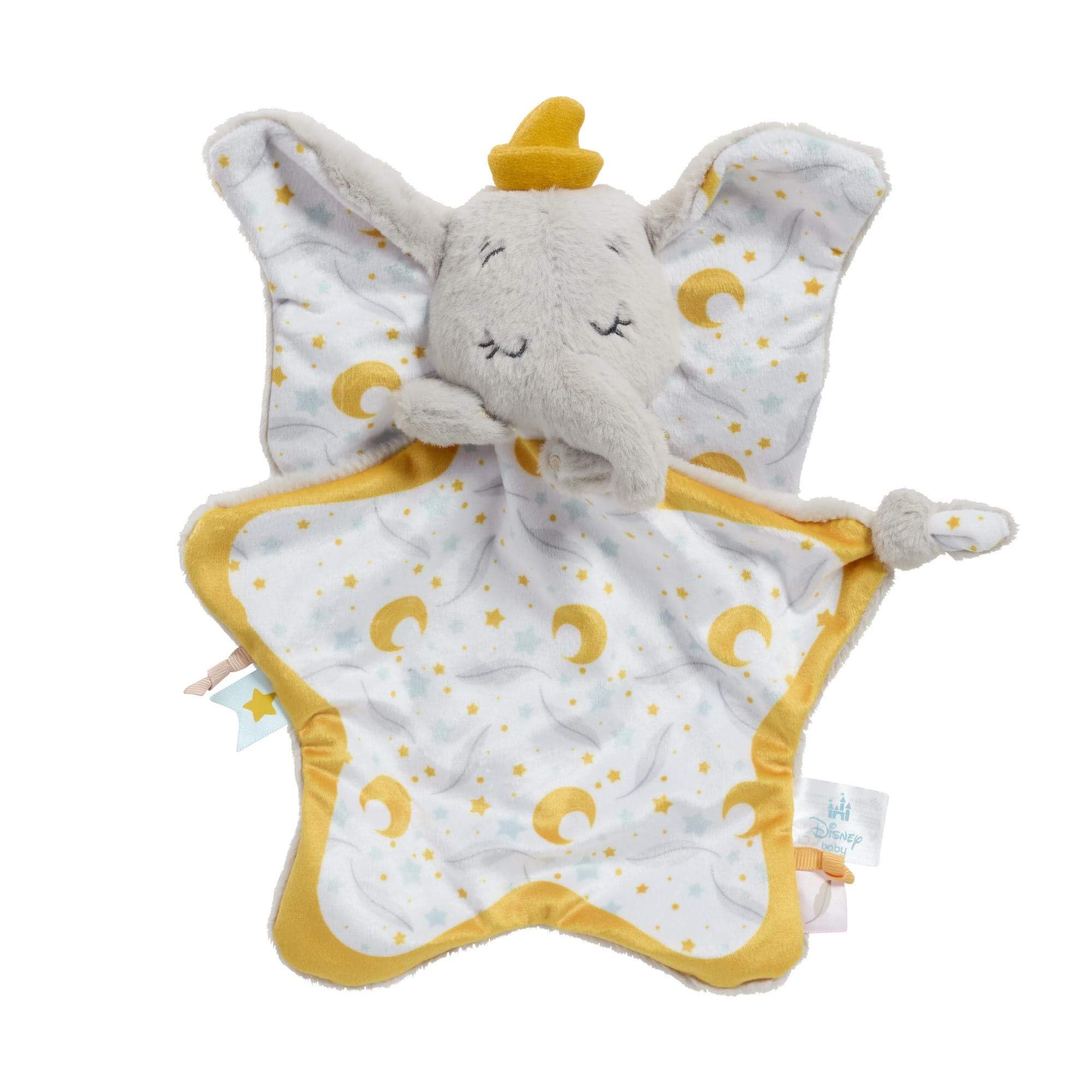 Rainbow Designs Disney Dumbo Comforter Baby Blanket with Ultra Soft Plush & Floppy Ears - Lightweight Star-Shaped Soother for Tiny Hands, Nap Time, Bedtime & Travel - Cuddly Nursery Companion