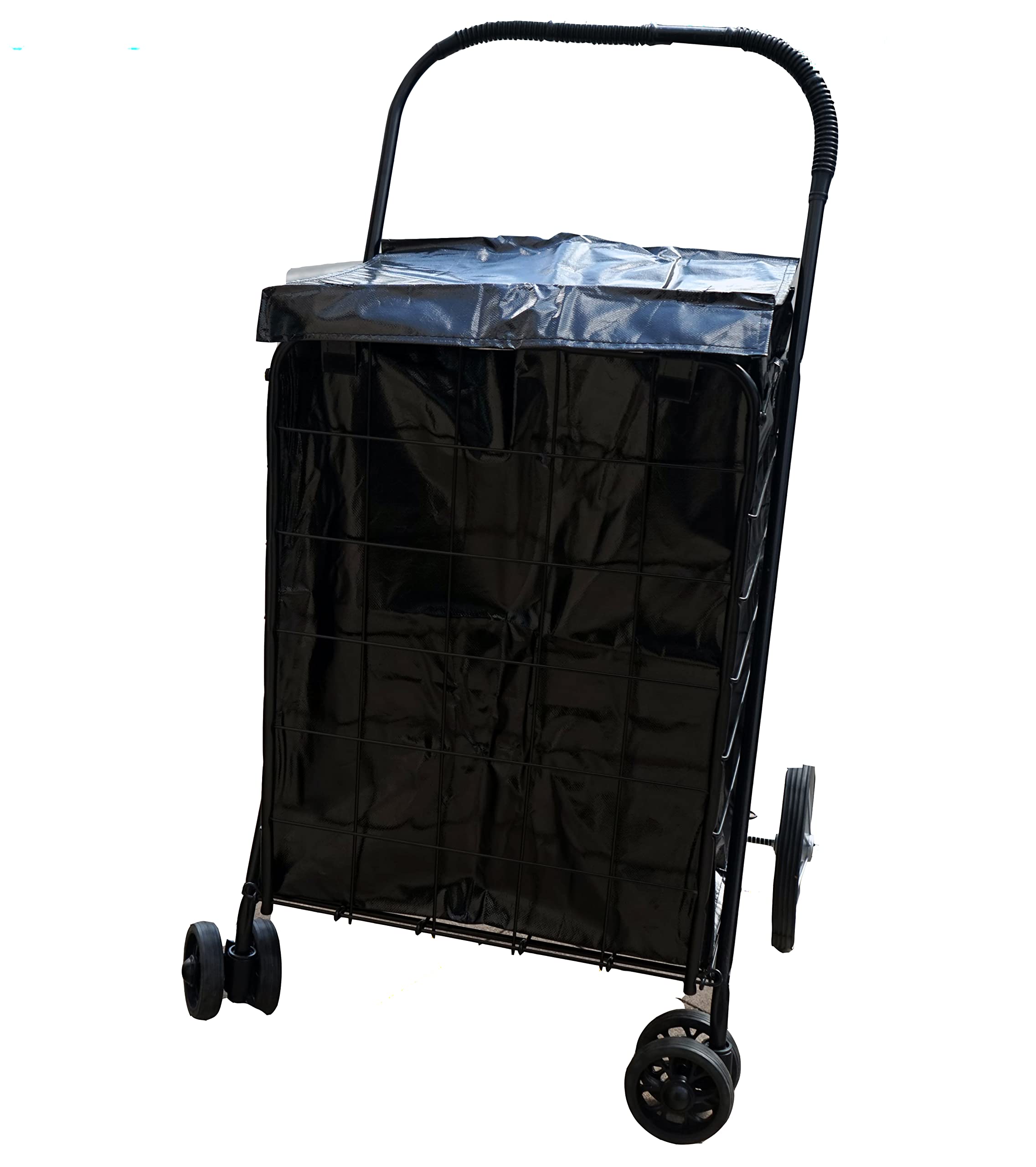 Handy Laundry Fodera per carrello della spesa, 45,7 x 38,1 x 61 cm, fondo quadrato adatto a un carrello della spesa standard, copertura e cinghie regolabili per un fissaggio facile e sicuro