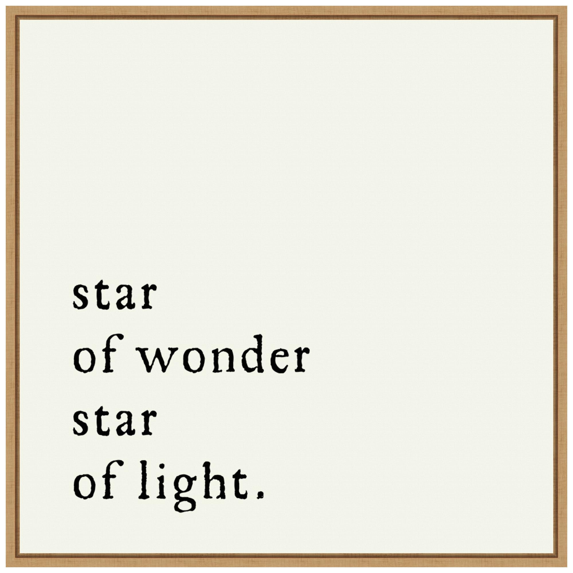 Amanti Art Framed Canvas Wall Art 30x30 Star Of Wonder Portfolio, Framed Wall Art Canvas, Typography Artwork, Modern Decor, Large Poster Painting for Living Room, Bedroom, Bathroom,