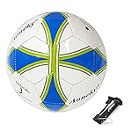 Aoneky Size 4 1-Pack Soccer Ball - Eco-Friendly 2.5mm PVC Leather, Durable Machine-Stitched Design, Ball Pump Included