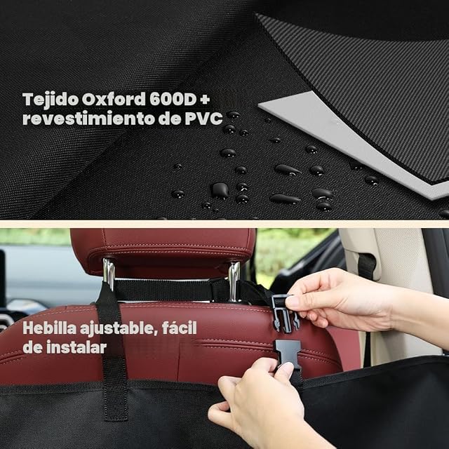 Foto 3 de 7 de KYG Funda de Asiento de Coche para Perros, 600D Oxford, Impermeable