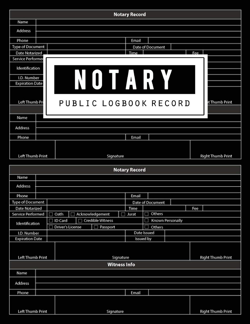 Notary Public Logbook Notary Public Logbook, Notarial Record, Notary Paper Format, Notary