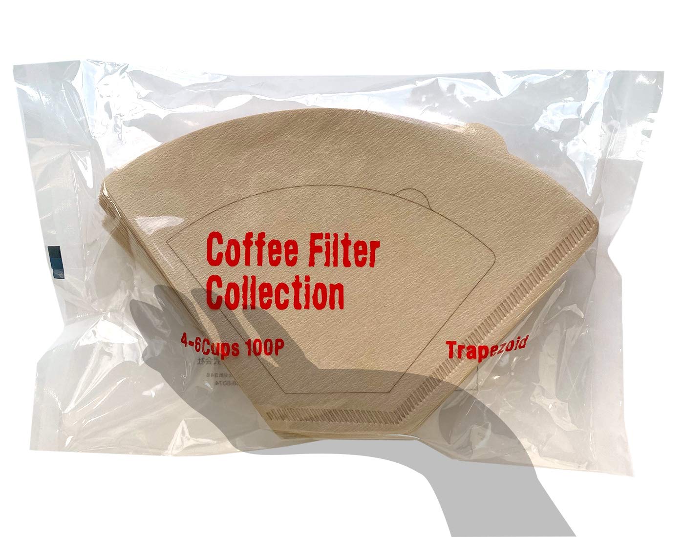 Canae Paperwork - Filtro per caffè KS trapezoidale 4-6 tazze, 100 pezzi, non sbiancato, made in Japan Brown