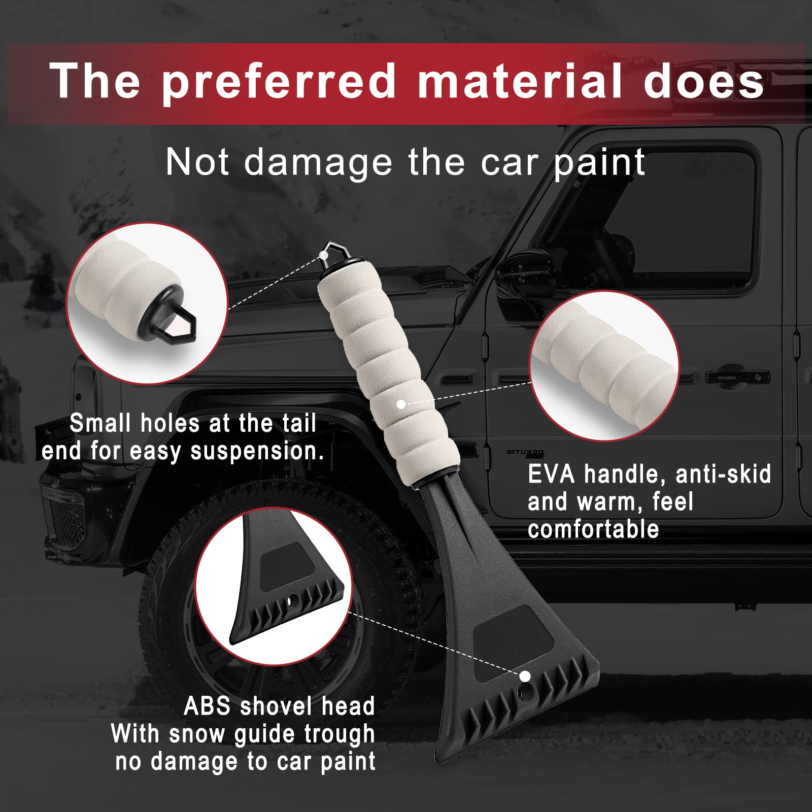 Ajxn Pcs Car Multifunctional Silicone Snow Removal Shovel Car