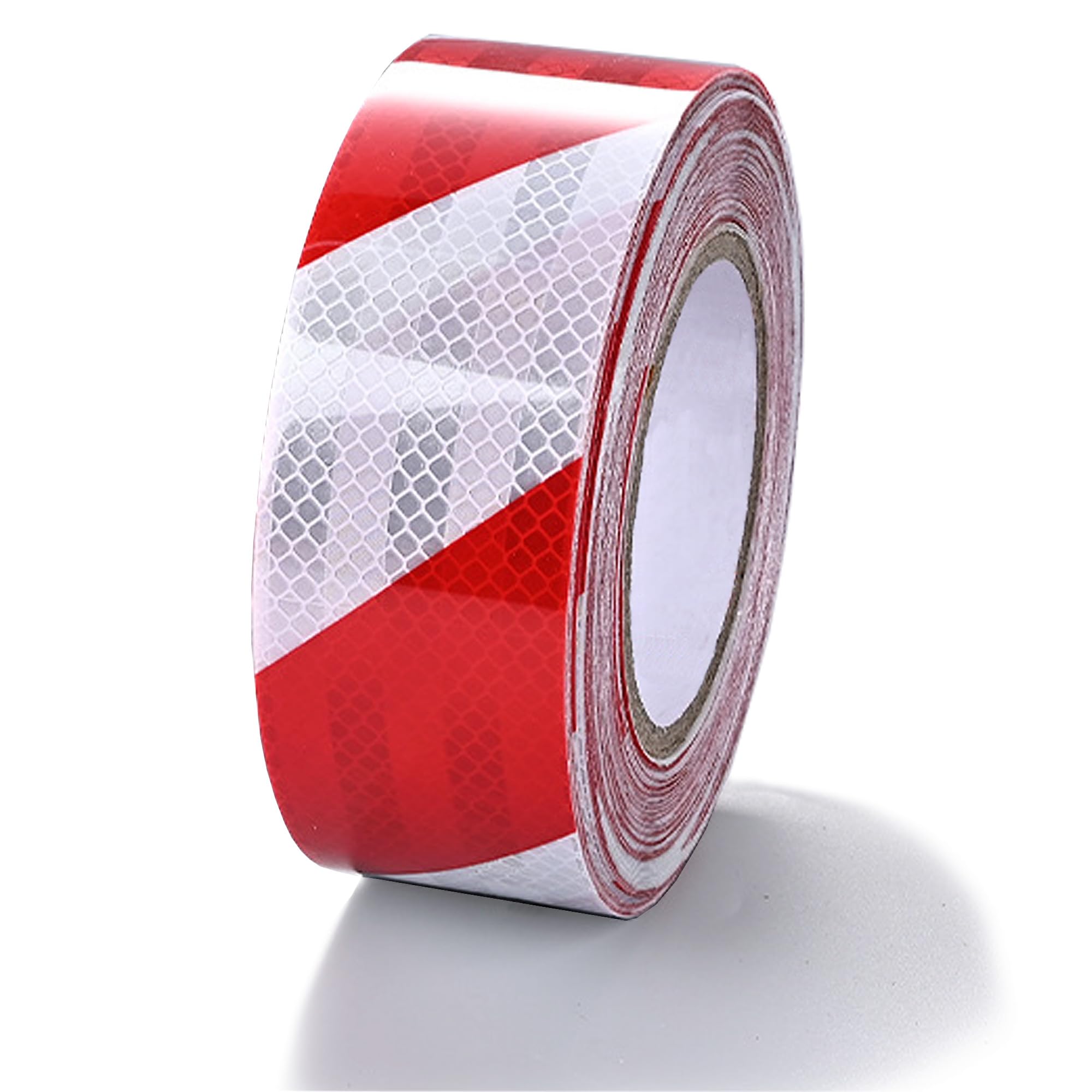 Nastro Catarifrangente Adesivo Nastro Segnaletico Catarifrangente Rosso/ Bianco - 5cm X 10m | Alta Visibilità Per Sicurezza Stradale Nastro Sicurezza Stradale