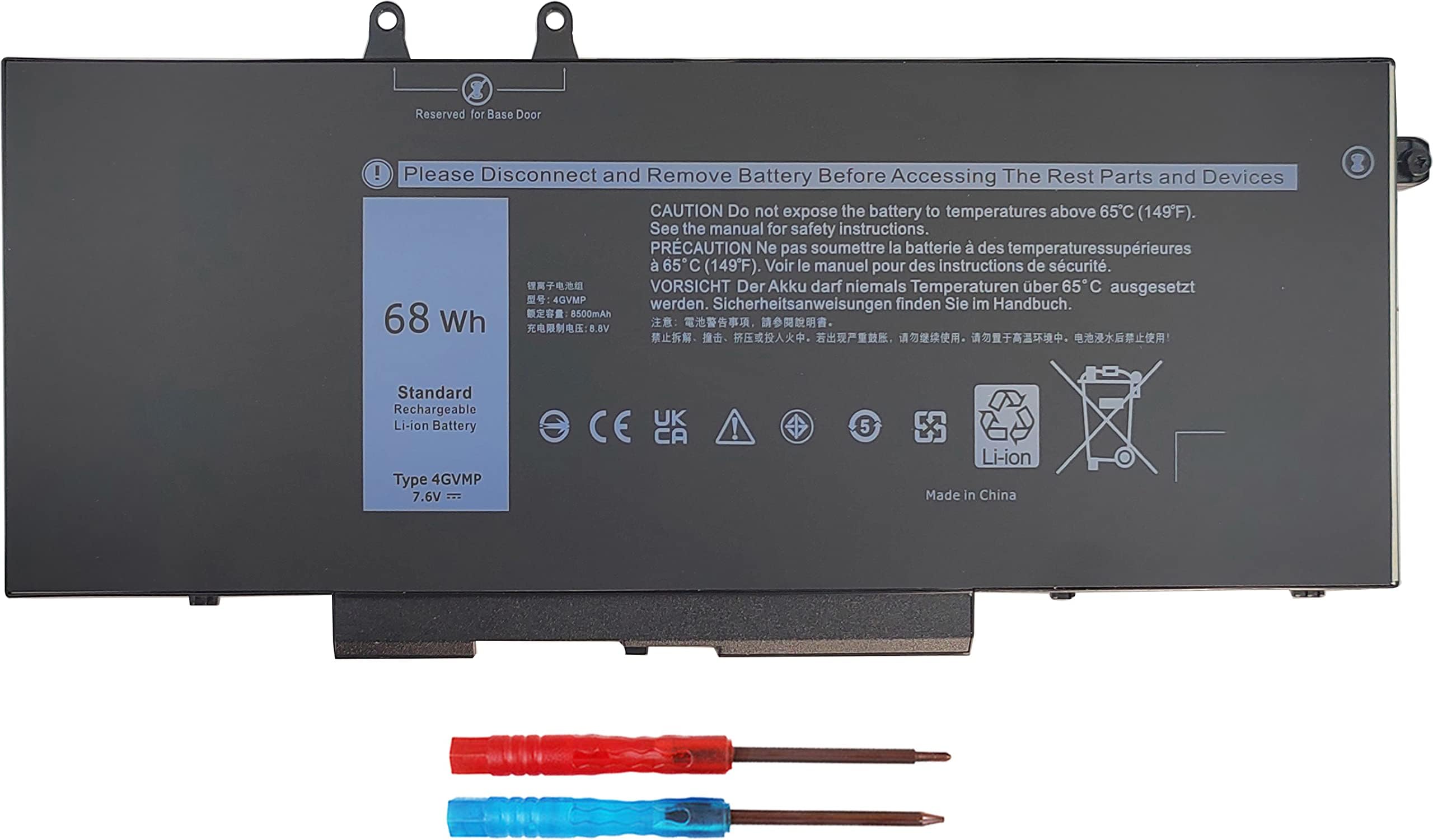 4GVMP 1V1XF Laptop Battery for Dell Latitude 5400 5500 Latitude E5400 E5500 5410 5510 Precision 3540 3550 Inspiron 7590 2-in-1 7591 2-in-1 7791 2-in-1 P84F P84F001 P42E NO MC506 MC505 MC507 661-5736