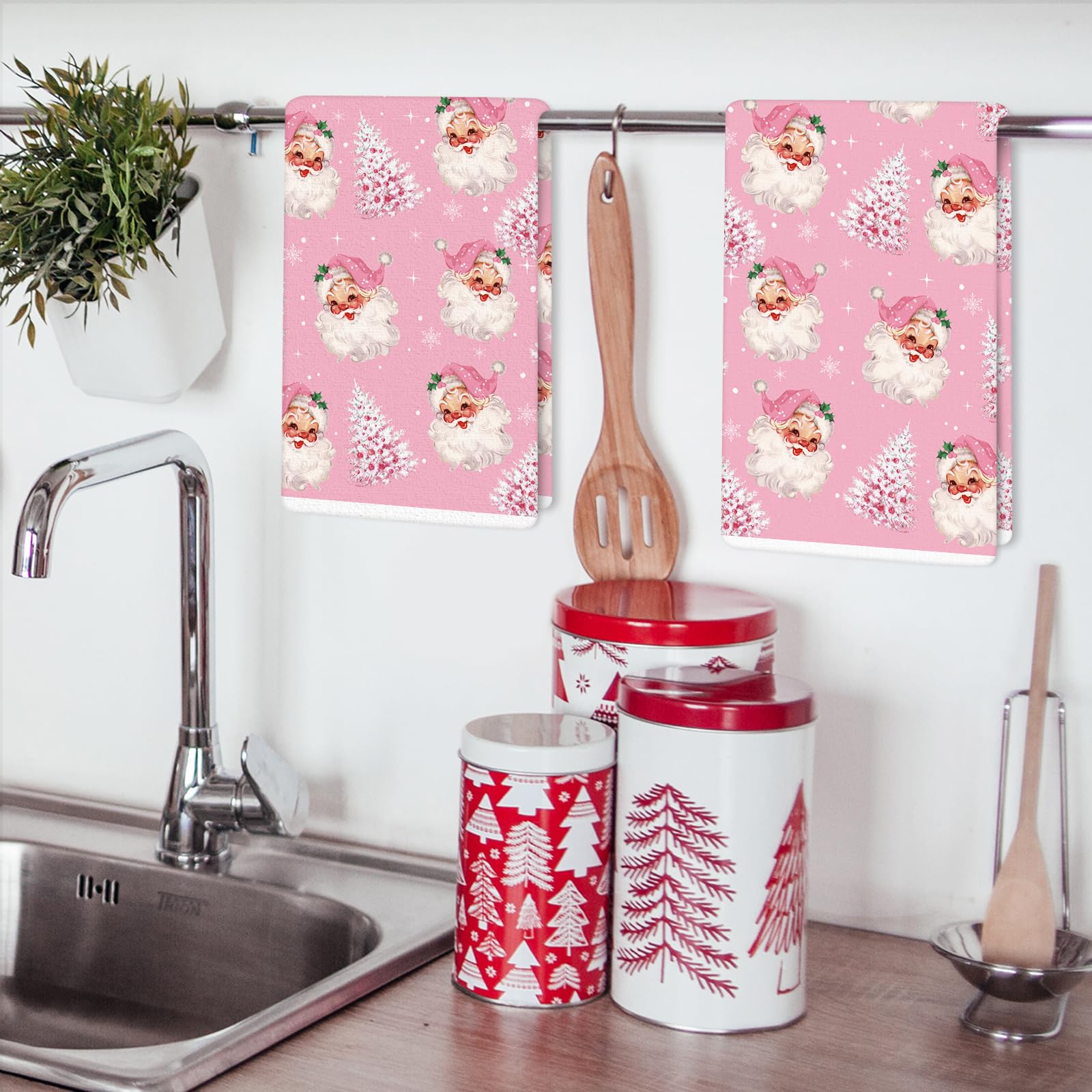 Christmas Kitchen Towels – 2-Pack, 18x28 Inch, Vintage Pine Cone Design – Absorbent Microfiber Dish Towels For Holiday Cooking & Decor - View #3