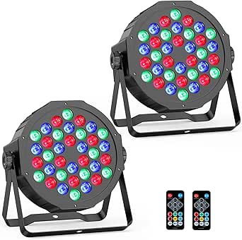 10 Best Light Truss System For Halloween Party In 2026 4 Stage Par Lights 2-Pack: RGB DJ Light with Remote & DMX Control