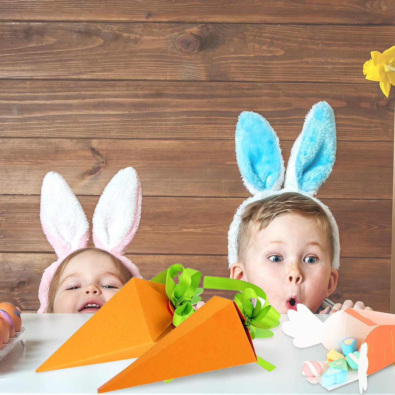 20 Scatoline Regalo Pasqua A Forma Di Coniglio - 8.5x12.5x4 Cm, Per Caramelle E Cioccolatini - Foto 5